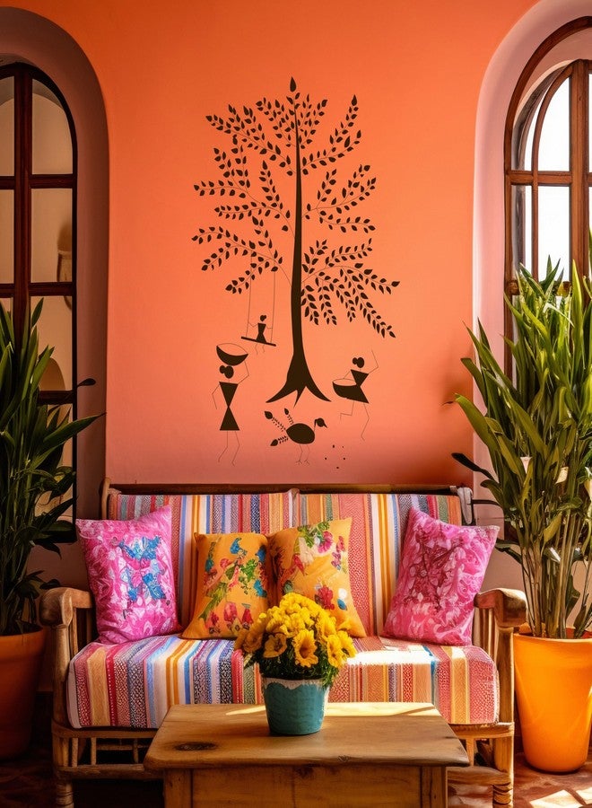 StenCart Tree Warli Art Pack of 2 Stencil for Wall Painting Home DIY Reusable Wall Stencil Design for Wall Decoration (16-inch x 24 inch) - Combo of 2 - Image 4